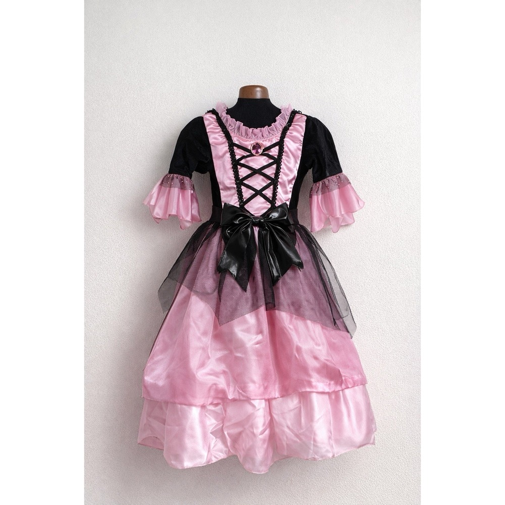 Vintage Rubies Girls Pink Black Princess Witch Costume Dress Up Cloths Hoop